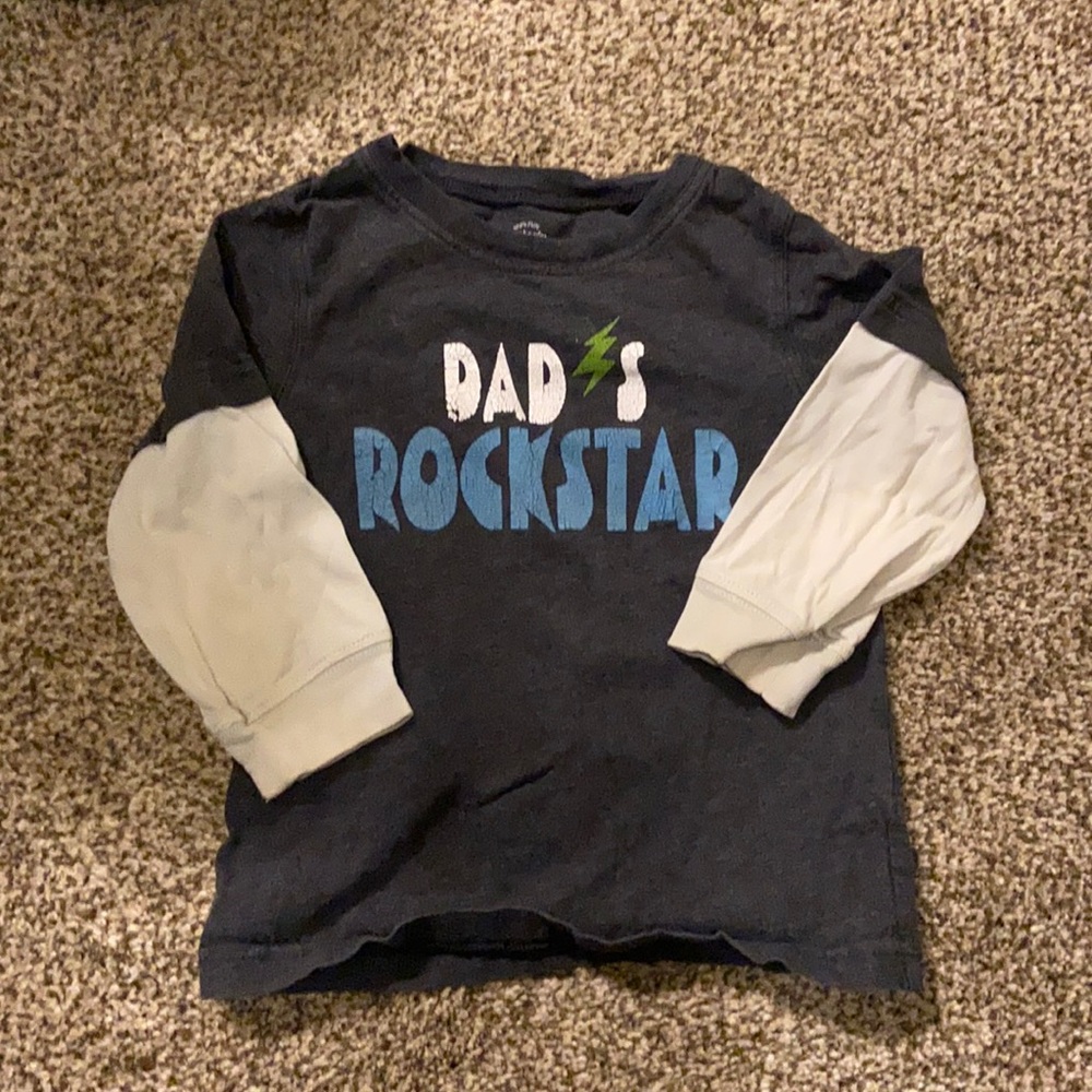 Dads rockstar long sleeve shirt, normal wear/tear.